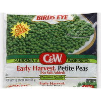 Birds Eye Peas, Petite, Early Harvest, No Salt Added - 16 Ounce