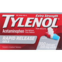 Tylenol Acetaminophen, Extra Strength, 500 mg, Rapid Release Gels, For Adults, 100 Each