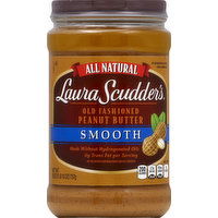 Laura Scudders Peanut Butter, Old Fashioned, Smooth, 26 Ounce