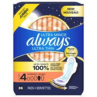 Always Pads, Ultra Thin, Size 4, Overnight - 36 Each