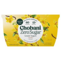 Chobani Zero Sugar Nonfat Vanilla Flavored Greek Yogurt - 4 Each