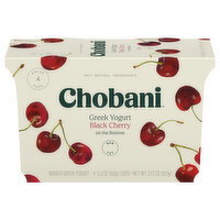 Chobani Value 4 Pack Black Cherry on the Bottom Nonfat Greek Yogurt