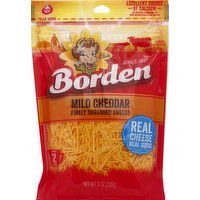 Borden Finely Shredded Cheese, Mild Cheddar, 8 Ounce