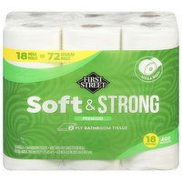 First Street Bathroom Tissue, Mega Rolls, Premium, 2 Ply - 18 Each