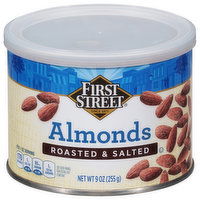 First Street Almonds, Roasted & Salted - 9 Ounce