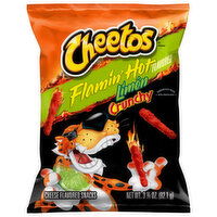 Cheetos Cheese Flavored Snacks, Flamin' Hot Limon Flavored, Crunchy, 3.25 Ounce