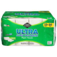 First Street Paper Towels, Super Absorbent, Ultra, 2-Ply - 12 Each