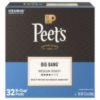 Peet's K-Cup Pods Ground Medium Roast Big Bang Coffee - 32 Each