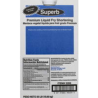 Superb Fry Shortening, Liquid - 560 Ounce