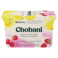 Chobani Yogurt, Greek, Reduced Fat, Raspberry Lemonade, Layered, Value 4 Pack - 4 Each