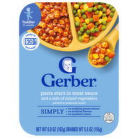 Gerber Toddler (12+ Months) Pasta Stars in Meat Sauce and a Side of Mixed Vegetables - 6.8 Ounce