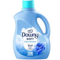 Downy Soft, 2 in 1 Soft and Fresh Liquid Fabric Softener, Clean Breeze, 136 Loads - 100 Fluid ounce