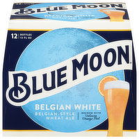 Blue Moon Beer, Belgian White, Belgian-Style Wheat Ale - 12 Each