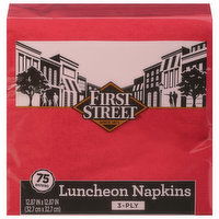 First Street Luncheon Napkins, Classic Red, 3-Ply - 75 Each