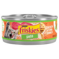 Friskies Cat Food, Chicken & Tuna Dinner, Pate - 5.5 Ounce