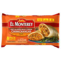 El Monterey Chimichangas, Spicy Jalapeno Bean & Cheese, Medium, Family Size, 8-Pack, 8 Each