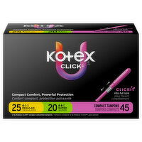 U by Kotex Compact Regular/Super Unscented Tampons - 45 Each