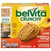 belVita Breakfast Biscuits, Crunchy, Cranberry Orange - 5 Each