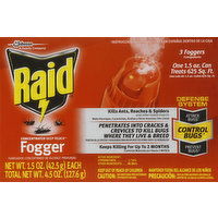 Raid Fogger, Concentrated Deep Reach, 3 Each