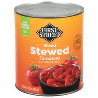 First Street Stewed Tomatoes, Sliced - 102 Ounce