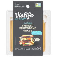 Violife Cheese Alternative, Smoked Provolone, Slices, 10 Each