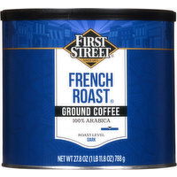 First Street Coffee, 100% Arabica, Ground, Dark, French Roast - 27.8 Ounce