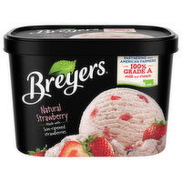 Breyers Ice Cream, Natural Strawberry - 1.5 Quart