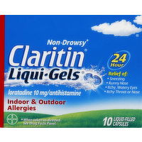 Claritin Allergies, Indoor & Outdoor, Liqui-Gels, Non-Drowsy - 10 Each