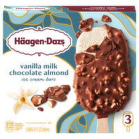 Haagen-Dazs Häagen-Dazs Vanilla Milk Chocolate Almond Ice Cream Snack Bars, 3 Count - 3 Each