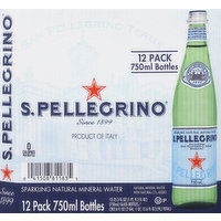 Sanpellegrino Sparkling Natural Mineral Water, 12 Each