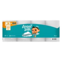 ANGEL SOFT Bathroom Tissue, 2-Ply, Unscented, Mega - 16 Each