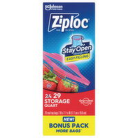 Ziploc Seal Top Bags, Storage, Quart, Bonus Pack - 29 Each