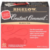 Bigelow Black Tea, Constant Comment, Tea Bags - 40 Each