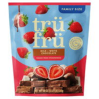 Tru Fru Frozen Fresh Milk + White Chocolate Strawberries Family Size - 18 Ounce