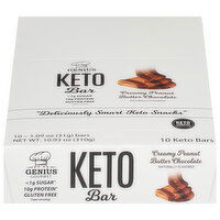 Genius Gourmet Keto Bar, Creamy Peanut Butter Chocolate - 10 Each