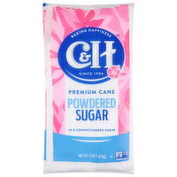 C&H Sugar, Powdered, Premium Cane, 64 Ounce