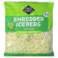 First Street Lettuce, Iceberg, Shredded - 5 Pound