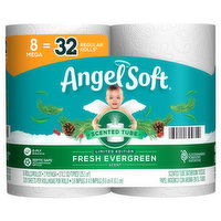 Angel Soft Bathroom Tissue, Scented Tube, Fresh Evergreen Scent, Mega Roll, 2-Ply - 8 Each