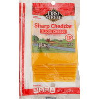 First Street Cheese, Sharp Cheddar, Sliced - 8 Ounce