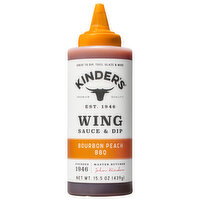 Kinder's Bourbon Peach BBQ Wing Sauce & Dip - 15.5 Ounce