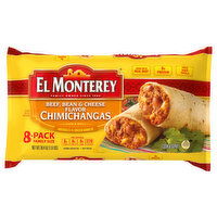 El Monterey Chimichangas, Beef, Bean & Cheese Flavor, 8-Pack, Family Size