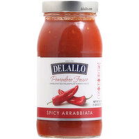 Delallo Tomato Sauce, Spicy Arrabbiata, Pomodoro Fresco, 25.25 Ounce