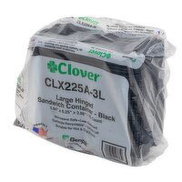 Large Sandwich Vented Container Black - 75 Each