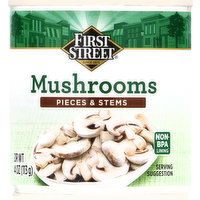 First Street Mushrooms, Pieces & Stems, 4 Ounce