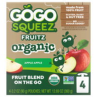 GoGo Squeez Organic Apple Apple Fruitz