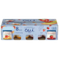 Oui Yogurt, French Style, Whole Milk, Strawberry, Peach, 8 Pack - 8 Each