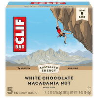 Clif Bar Energy Bars, White Chocolate Macadamia Nut, 5 Each