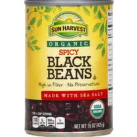 Sun Harvest Black Beans, Spicy - 15 Ounce