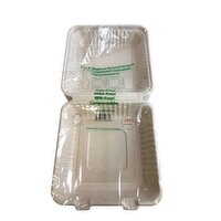 9x9 Molded Fiber Hinged Container - 50 Each