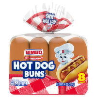 Bimbo Hot Dog Buns, 8 Each